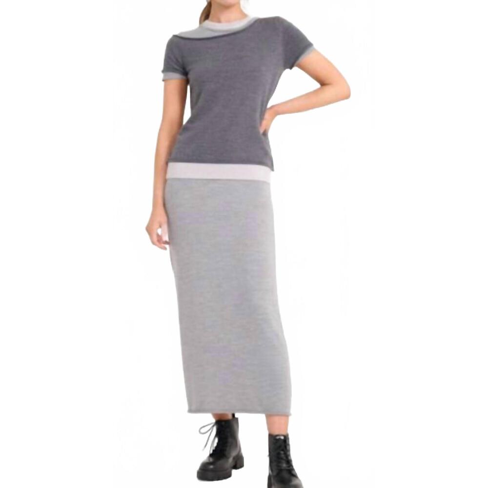NEW STAUD lyric dress in heather grey multi